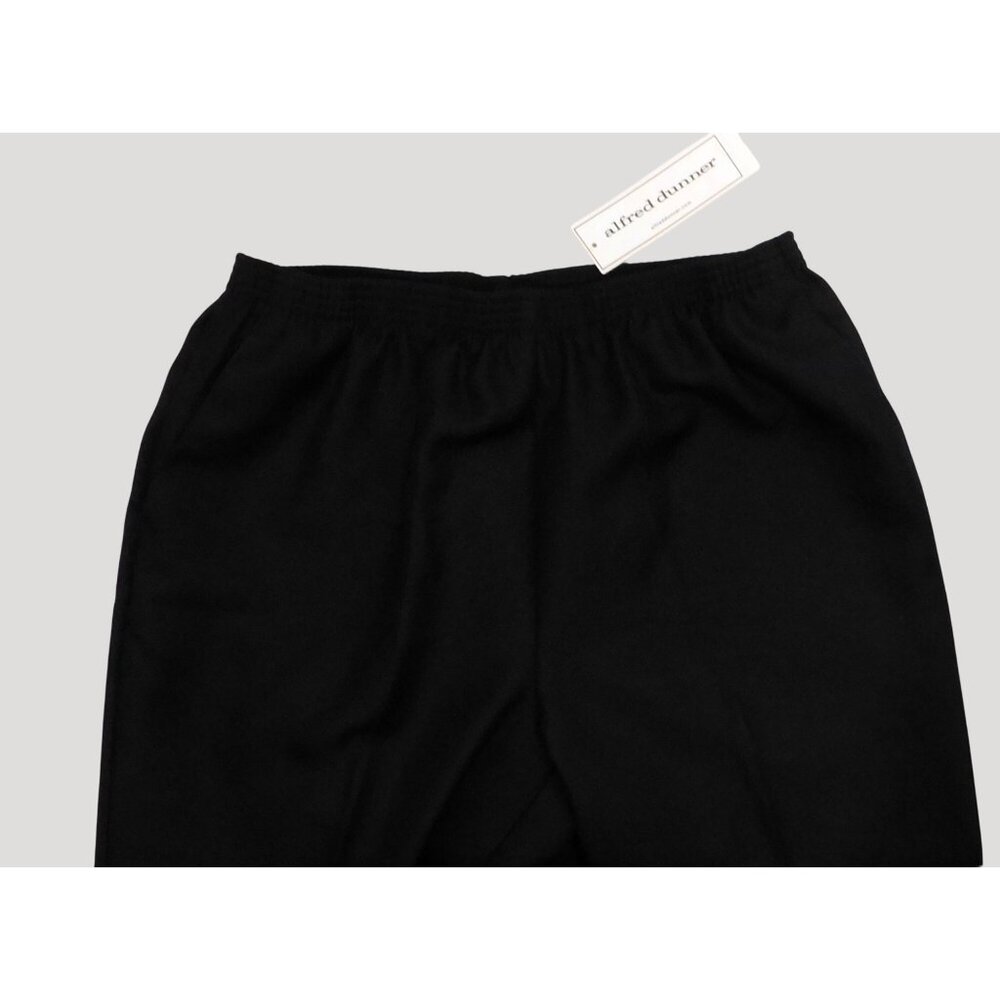 Alfred Dunner Capri Pants Womens Size 14 Black Cropped Pants Elastic Waist - Picture 4 of 7